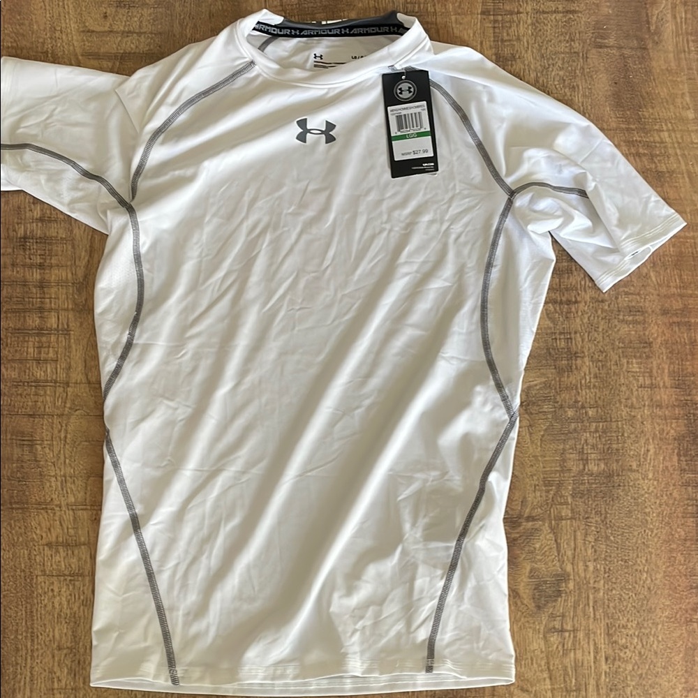 Under Armour White and Gray Performance Tee